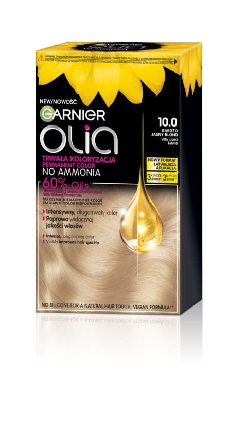 GARNIER Olia Farba do włosów nr 10.0 Very Light Blond - Bardzo jasny blond GARNIER Olia Farba do włosów nr 10.0 Very Light Blond - Bardzo jasny blond
