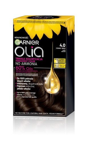 GARNIER Olia Farba do włosów nr 4.0 Dark Brown