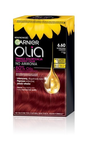 GARNIER Olia Farba do włosów nr 6.60 Intense Red - Intensywna czerwień