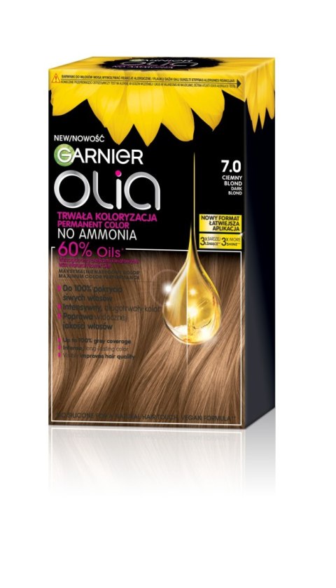 GARNIER Olia Farba do włosów nr 7.0 Dark Blond - Ciemny blond GARNIER Olia Farba do włosów nr 7.0 Dark Blond - Ciemny blond