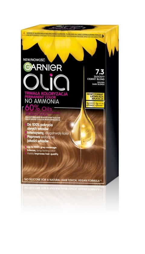 GARNIER Olia Farba do włosów nr 7.3 Golden Dark Blonde - Złocisty ciemny blond GARNIER Olia Farba do włosów nr 7.3 Golden Dark Blonde - Złocisty ciemny blond