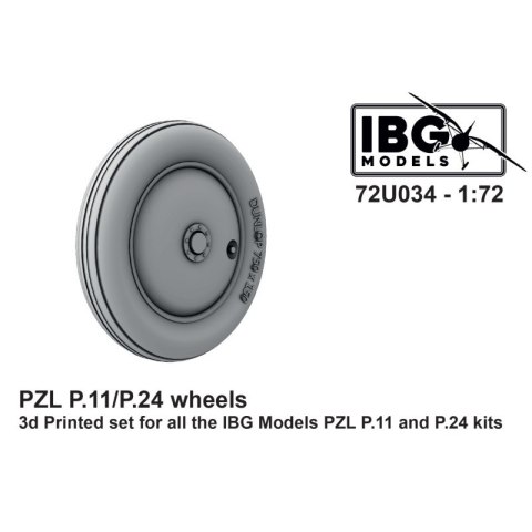 IBG 72U034 PZL P.11/P.24 Wheels 3D Printed Set for all IBG PZL P.11 and P.24 Kits