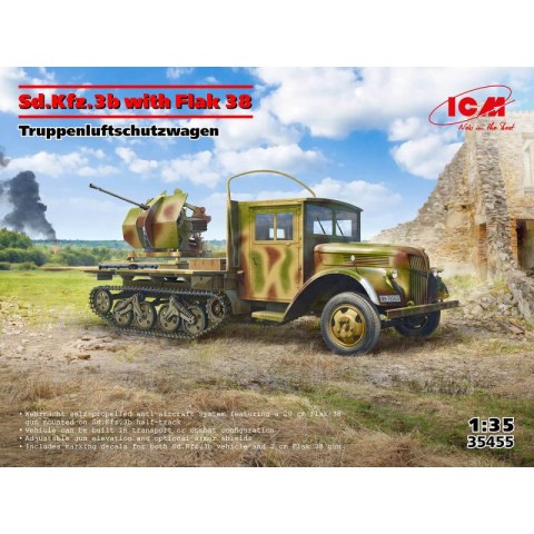 ICM 35455 Sd.Kfz.3b with Flak 38 Truppenluftschutzwagen