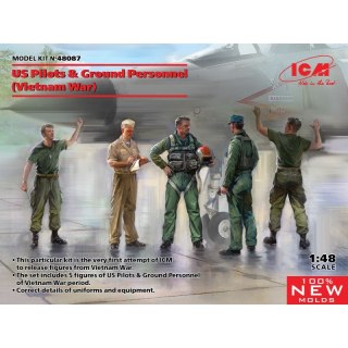 ICM 48087 US Pilots & Ground Personnel (Vietnam War) (5 figures) (100% new molds)