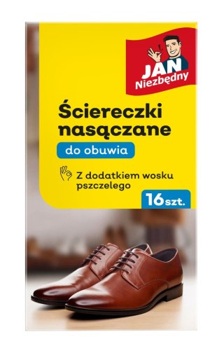 JAN NIEZBĘDNY Ściereczki nasączane do obuwia z dodatkiem wosku pszczelego 1op.-16szt