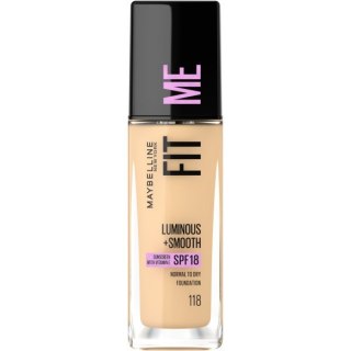 MAYBELLINE Fit Me! Rozświetlający Podkład do twarzy Luminous+Smooth nr 118 Light Beige 30ml