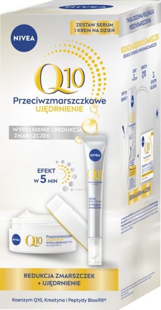 NIVEA Q10 Zestaw prezentowy Przeciwzmarszczkowe ujędrnienie Krem na dzień + Serum