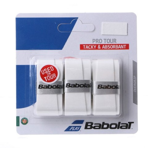 Owijka Babolat Pro Tour Tacky & Absorbant białe 3szt 138757