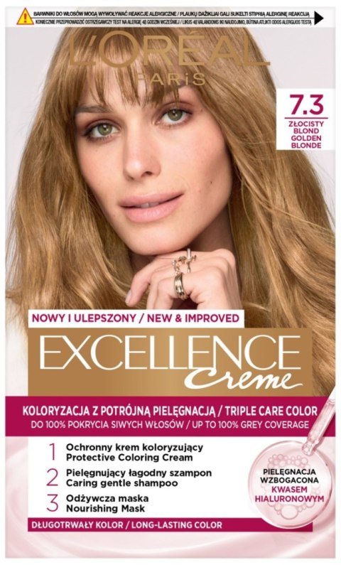 LOREAL Excellence Creme Farba do włosów 7.3 Blond Złocisty