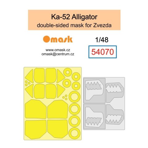 Omask 54070 1/48 Ka-52 Alligator Double Sided Mask (for Zvezda) Omask 54070 1/48 Ka-52 Alligator Double Sided Mask (for Zvezda)