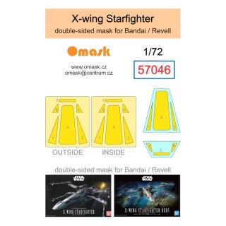 Omask 57046 1/72 X-Wing Starfighter Double Sided Mask (for Bandai/Revell)