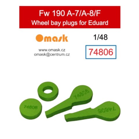 Omask 74806 1/48 Fw 190 A-7/A-8/F Wheel Bay Plugs (for Eduard)