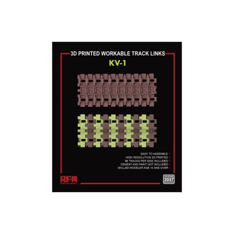 RFM-2037 3D Printed workable track links for KV-1