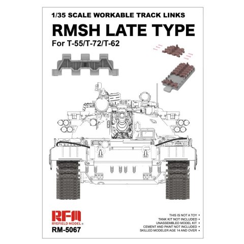 RFM-5067 1/35 Scale Workable Track Links RMSH Late Type For T-55/72/62