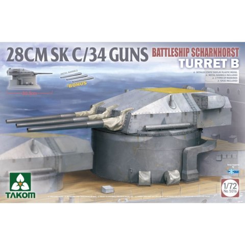 Takom 5016 Battleship Scharnhorst Turret B 28CMSK C/34 Guns