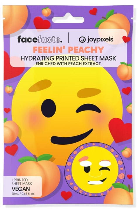 FACE FACTS Printed Joy Pixels Maseczka w płacie odświeżająca - Feelin` Peachy 20 ml