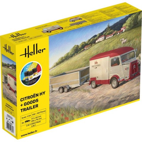 Heller 52331 Starter Kit Citroen Hy + Goods Trailer 1/24