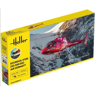 Heller 56490 Starter Kit - Ecureuil H125 (AS 350 B3) Air Zermatt 1/48