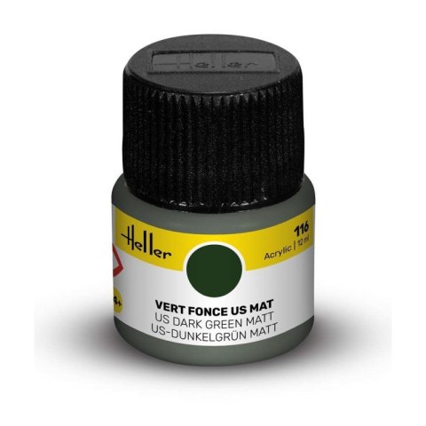 Heller Acrylic Paint 116 US Dark Green Matt 12 ml