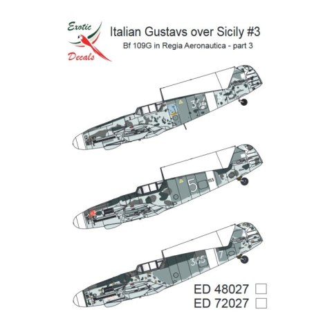 Exotic Decals 48027 Italian Gustavs over Sicily #3 Bf 109G in Regia Aeronautica - Part 3