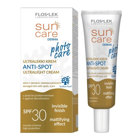 FLOSLEK Sun Care Derma Photo Care Ultralekki Krem do twarzy Anti-Spot SPF30 30ml