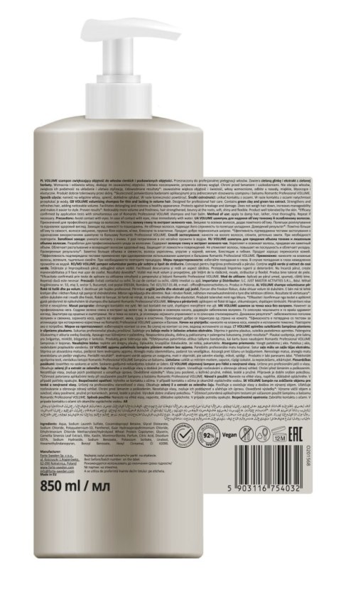 ROMANTIC Szampon do włosów Volume 850 ml ROMANTIC Szampon do włosów Volume 850 ml