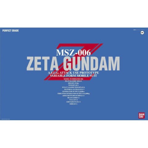 Bandai 64233 PG 1/60 MSZ-006 ZETA GUNDAM GUN64233 ID [ ]