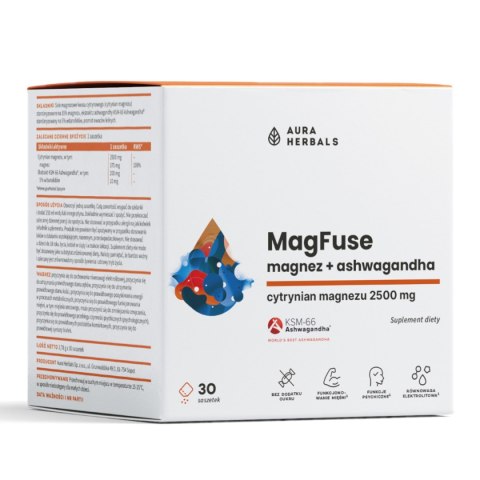 MagFuse magnez + ashwagandha suplement diety 30 saszetek