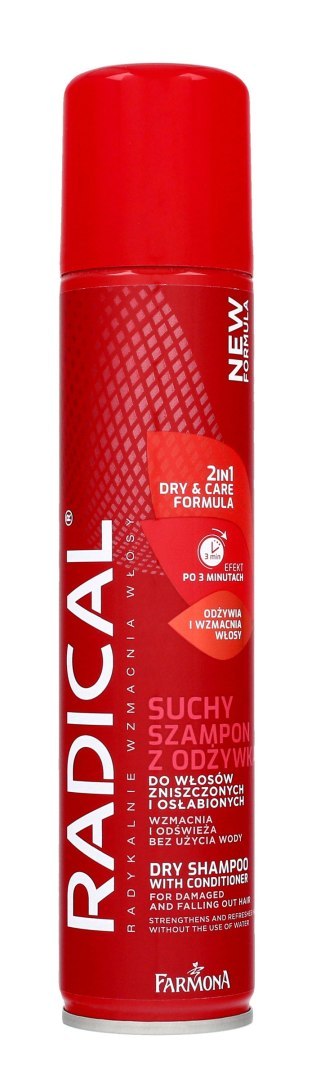 RADICAL Szampon suchy do włosów zniszczonych i osłabionych 2w1 Dry and Care 180 ml RADICAL Szampon suchy do włosów zniszczonych i osłabionych 2w1 Dry and Care 180 ml