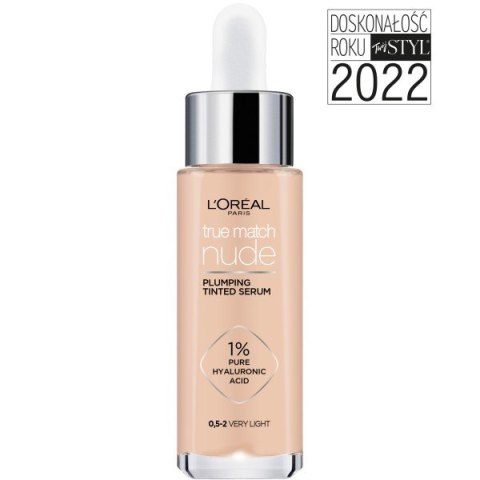 LOREAL True Match Nude Serum w podkładzie wyrównujące koloryt nr 0.5-2 Very Light 30ml LOREAL True Match Nude Serum w podkładzie wyrównujące koloryt nr 0.5-2 Very Light 30ml