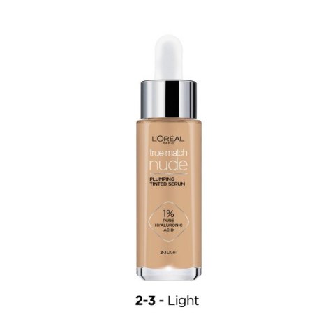LOREAL True Match Nude Serum w podkładzie wyrównujące koloryt nr 2-3 Light 30ml LOREAL True Match Nude Serum w podkładzie wyrównujące koloryt nr 2-3 Light 30ml