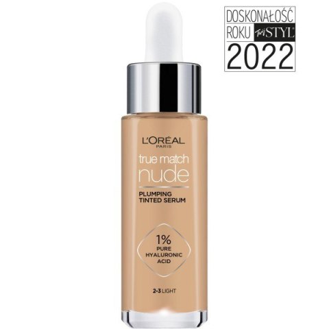 LOREAL True Match Nude Serum w podkładzie wyrównujące koloryt nr 2-3 Light 30ml LOREAL True Match Nude Serum w podkładzie wyrównujące koloryt nr 2-3 Light 30ml