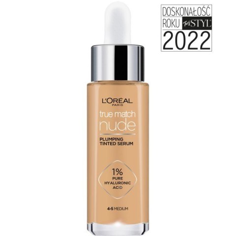 LOREAL True Match Nude Serum w podkładzie wyrównujące koloryt nr 4-5 Medium 30ml