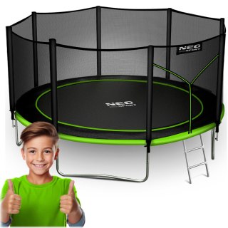 Trampolina ogrodowa 13ft/404cm z siatką zewnętrzną i drabinką Neo-Sport