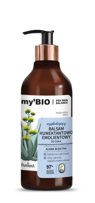 FARMONA my`Bio Wygładzający balsam humektantowo-emolientowy do ciała Agawa Błękitna 400 ml