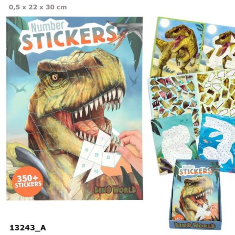 Top Model 13243 Zestaw z naklejkami Number Stickers Dino World Ilosć sztuk w opakowaniu 18