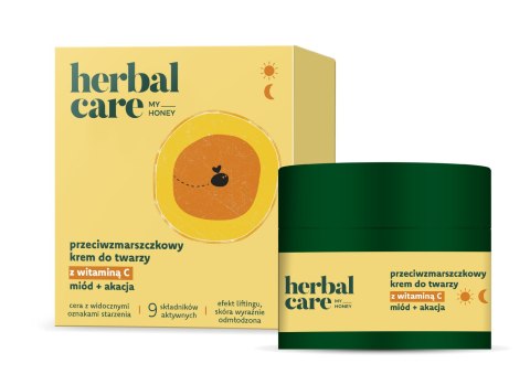 HERBAL CARE My Honey Przeciwzmarszczkowy Krem do twarzy z witaminą C + miód i akacja - do cery z widocznymi oznakami starzenia n