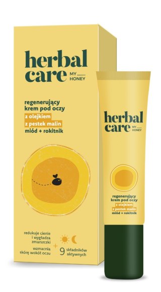 HERBAL CARE My Honey Regenerujący Krem pod oczy z olejkiem z pestek malin + miód i rokitnik na dzień i noc 15 ml