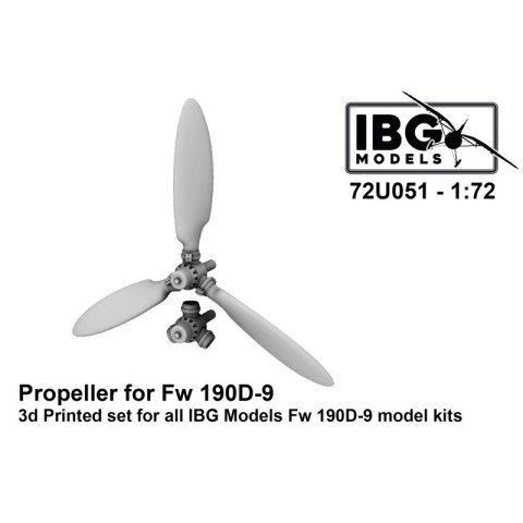 IBG 72U051 Propeller for Fw 190D-9 3D Printed Set for IBG Fw 190D-9 Model Kits