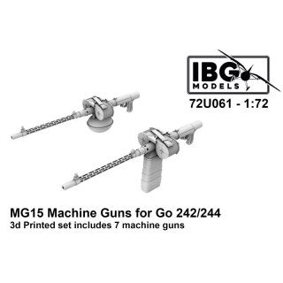 IBG 72U061 MG15 Machine Guns for Go 242/244 3D Printed Set (7 Machine Guns)