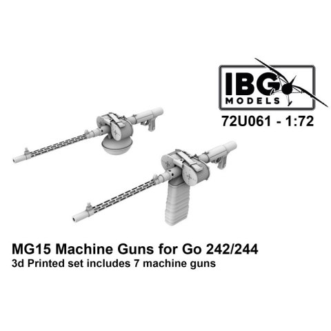 IBG 72U061 MG15 Machine Guns for Go 242/244 3D Printed Set (7 Machine Guns)