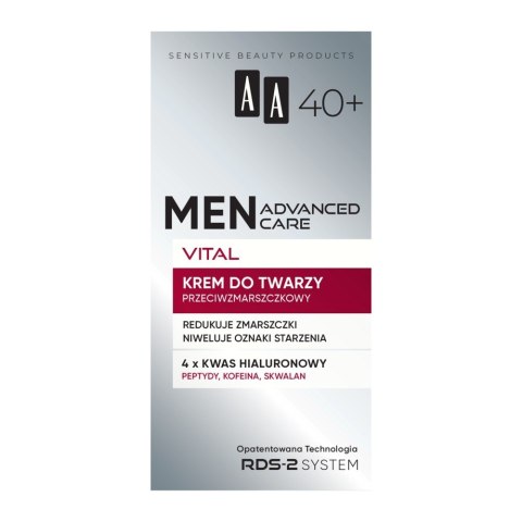 AA Men Advanced Care Vital Krem do twarzy przeciwzmarszczkowy dla mężczyzn 40+ 50 ml AA Men Advanced Care Vital Krem do twarzy przeciwzmarszczkowy dla mężczyzn 40+ 50 ml