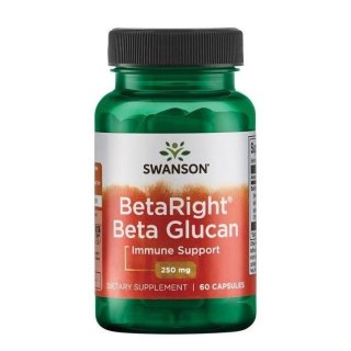 Beta Right Beta Glucan 250mg suplement diety wspomagający układ odpornościowy i poziom cholesterolu 60 kapsułek