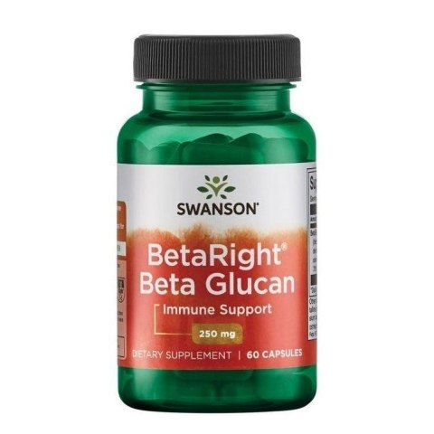 Beta Right Beta Glucan 250mg suplement diety wspomagający układ odpornościowy i poziom cholesterolu 60 kapsułek