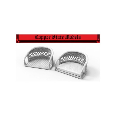 Copper State Models A32-010 Wicker Seat w/ Cushion and Leather Pad