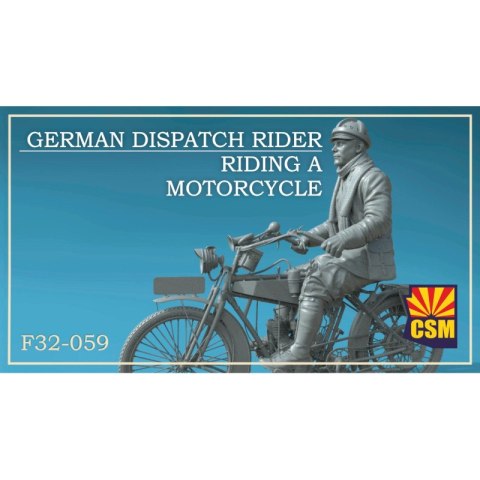 Copper State Models F32-059 German Dispatch Rider Riding a Motorcycle