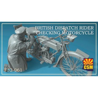 Copper State Models F32-061 British Dispatch Rider Checking Motorcycle
