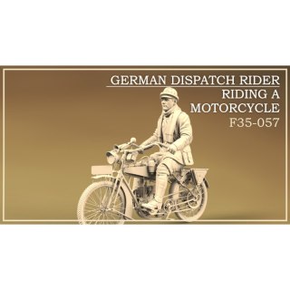 Copper State Models F35-057 German Dispatch Rider Riding a Motorcycle
