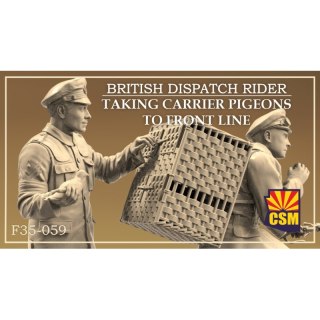 Copper State Models F35-059 British Dispatch Rider Taking Carrier Pigeons to the Front Line