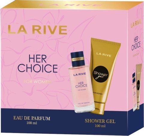 LA RIVE Zestaw prezentowy damski Her Choice (Woda perfumowana 100 ml + Żel pod prysznic 100 ml) LA RIVE Zestaw prezentowy damski Her Choice (Woda perfumowana 100 ml + Żel pod prysznic 100 ml)